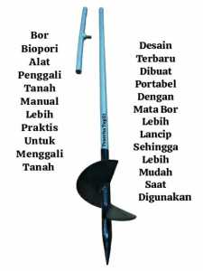 Bor Biopori Alat Pelubang Tanah - Bor Biopori Spiral Termurah / Alat Bor Tanah Manual Untuk resapan air / Alat Bor tanah Resapan Air / Biopori Bor Pelubang Tanah