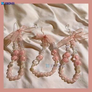 StarCase Bracelet Casing hp OPPO A18 A38 A16 Case OPPO A79 5G A17 A58 A78 A17K A15 A5S A77s A31 A16S A52 A1K A95 A54 A57 A7 A12 A3S A16K A74 A53 A1K A11K A76 F9 Lanyard Kesing Fantasi Bintang Kupu-kupu Bunga Segar Tulip Motif Crystal Bracelet Wavy Case