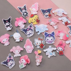 Acrylic Sanrio Cinnamoroll Kuromi My Melody Brooch Cute Cartoon Badge DIY Patch Accessories Girl Heart Schoolbag Accessories