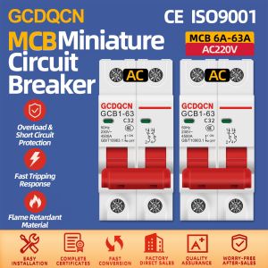 Household AC 230V MCB Air Switch 6A-63A Overload Short Circuit Cutoff Protection Easy DIN Rail Installation Reliable Circuit Safety Switch for Residential Electrical PanelPower Safety Protector for Home Apartment and Commercial Wiring