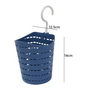 Hanging Wall-Mounted Storage Basket with Hooks for Home Desk Stationery Makeup Storage Basket Bath Storage Basket Kitchen Bathroom Accessories
