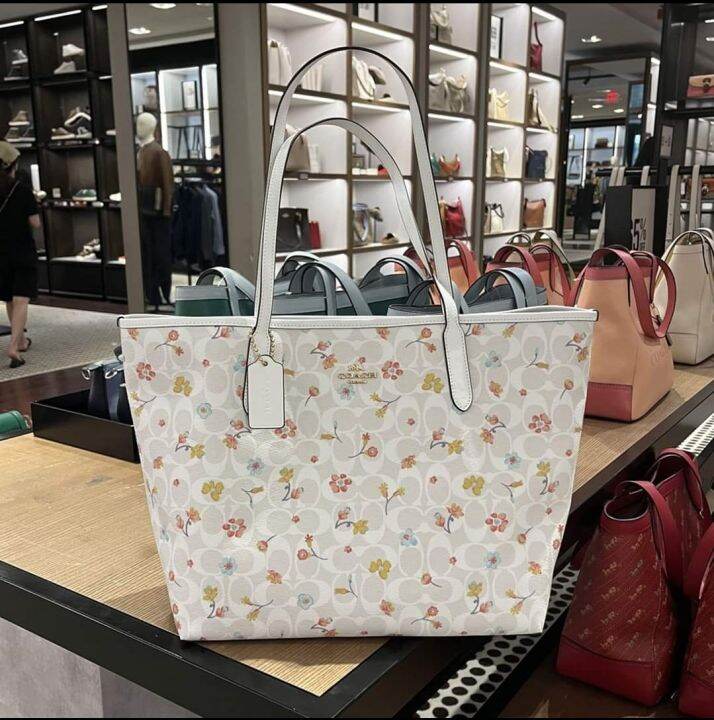 Coach floral deals tote bag