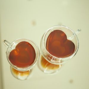 REM13 แก้วสองชั้น แบบมีหูจับ รูปหัวใจ ขนาด150มล./250มล