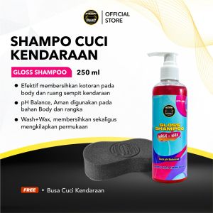 GARASI AGAN Gloss Shampoo + Wax Khusus untuk body Glossy dengan pH Balance Shampo Cuci Mobil Motor