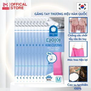 Combo 10 Găng tay cao su tự nhiên Kim Cương có móc treo 37cm