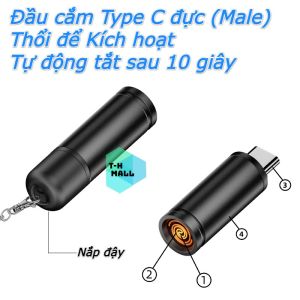 [KO DÙNG PIN] Giao diện bat lua Mini cầm tay Type-C thích hợp cho cắm trại ngoài trời di động chống gió và an toàn