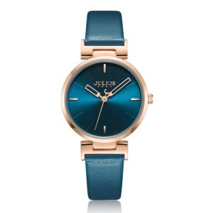 Julius นาฬิกาข้อมือผู้หญิง JA-1271 หน้าปัดกลม สายหนัง แบรนด์เกาหลี แฟชั่นฮิตของแท้ ✨สินค้าประกันศูนย์ไทย ✨