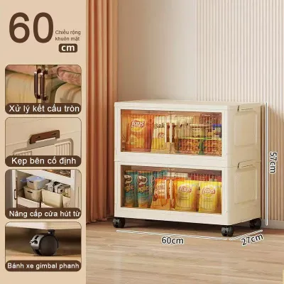 40-80cmTủ Nhựa Đựng 2/3/4/5/6 tầngTủ nhựa đựng đồ gấp gọn rộng chất liệu pp cao cấp không mùiBánh Xe Xoay 360°