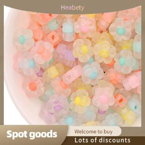 Heabety Fashion 50pcs Sunflower Acrylic Beads Matte Mixed Color Star Spacer Loose Beads DIY Bracelets Necklace Jewelry Accessories