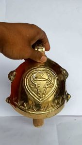 Bel lonceng klontong sapi kuningan / brass doorbell cowbell jumbo 17cm