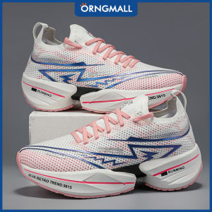 [Breathable Sneakers] ORNGMALL Mens Casual Sneakers | Geometric & Letter Print Running Shoes for Gym & Casual Attire Lightweight Fabric Upper Breathable Mesh Inner Low Top Sports Style Lace-Up Closure Dry-Keeping Design