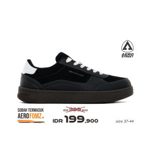Aerostreet 37-44 Austin Coklat Tua Hitam Hitam - Sepatu Sneakers Casual