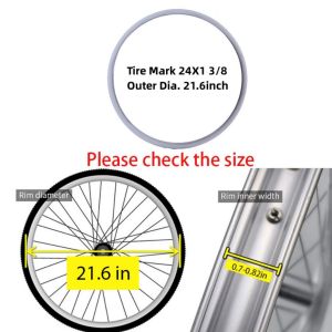 20 22 24 X1 3/8 Wheelchair Bike Solid Stretch Tires No Pneumatic Wheelchair Tire Replacement