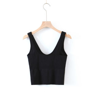 【SG stock】 V neck padded tank top/singlet/camisole/bra top/Padded top/Padded tank B59