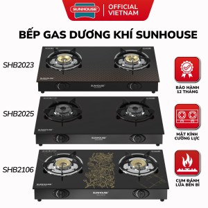 Bếp Gas Dương Kính SUNHOUSE SHB2023 | SHB2025 | SHB2106 - Bảo Hành 12 Tháng - Bếp Đôi Tiết Kiệm Ga