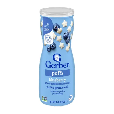 Gerber Blueberry Puffs Baby Snack 42G - From 8 Months