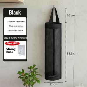Kitchen Plastic Mesh Garbage Bag Organizer Dispenser Trash Bags Holder Trash Bag Storage【Gift hook】