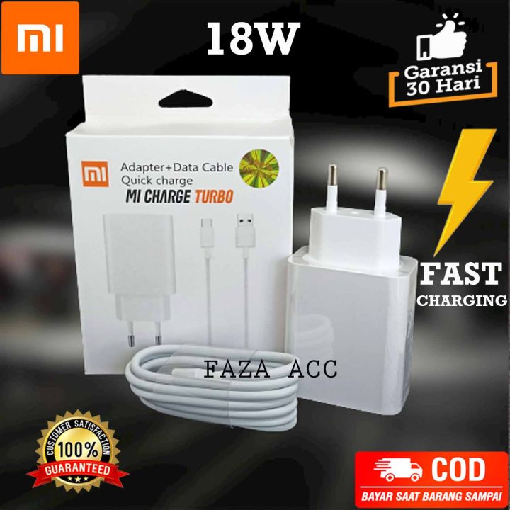 CHARGER XIAOMI REDMI ORIGINAL ASLI 100% 18 WATT ORI FAST CHARGING