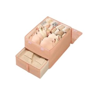 ZHONGMEET Drawer Type Underwear Storage Box Double Layer Large Capacity Wardrobe Storage Box Durable Dust-proof Closet Divider Container for Clothes