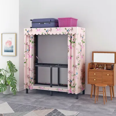 Closet Cupboard Cabinet Wardrobe For Clothes Wardrobe Cabinet Clothes Modern Cupboard Thick Thickened Reinforced Steel Full Steel Frame Solid Closed Open Door Wardrobes Open Storage Cupboard