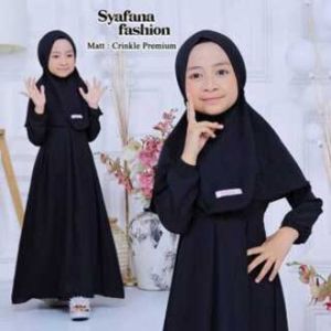GAMIS ANAK SET KERUDUNG SYARI SYAFANA DRESS ANAK PEREMPUAN GAMIS MUSLIM MAMNSIK