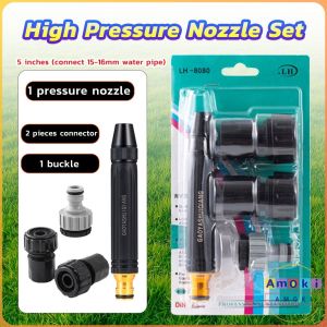 Amoki Pressure Nozzle Garden Hose Spray Nozzle Jet Water Pressure Power Spray Nozzle Carwash Set