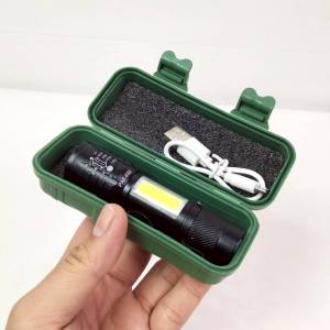 ไฟฉาย ชาร์จได้ USB ปรับได้ 3 รูปแบบ ไฟฉายแรงสูง ไฟฉาย LED พร้อมกล่อง