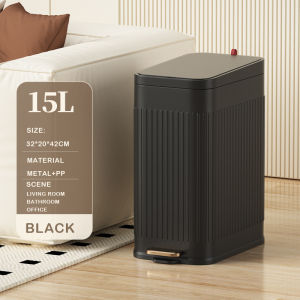 Stainless steel dustbin with lid 5L/10/15L advanced sense with aromatherapy slit pedal-type dustbin suitable for living room bedroom bathroom