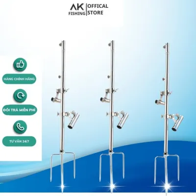 Tháp câu đài đa năng tháp chống cần câu cá AK FISHING cao cấp bằng INOX gắn gọng cá khay mồi chất lượng giá rẻ