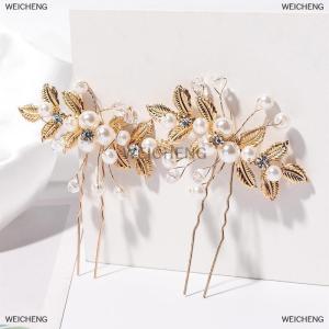 [COD] WEICHENG Ancient Retro Flower Leaf Hair Clips U-Shaped Hairpin Ancient Style Hanfu Accessories Wedding Performance Small Hairpin Bridal Headwear