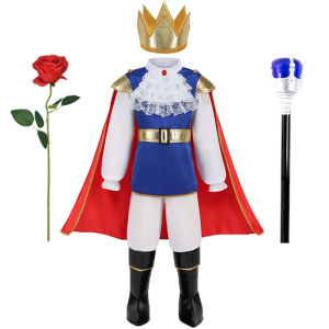 Carnival Boys Halloween Cosplay Prince Charming Children Clothing Set Festival Kids Christmas Party Eric Florian Prince Costume