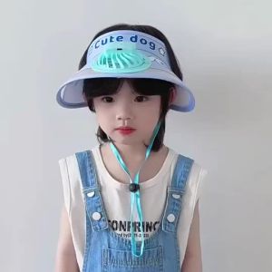 Cute Kuromi Melody Cinnamoroll Fan Sun Hat – USB Cooling UV Protection Adjustable Summer Outdoor Sun Visor for Kids