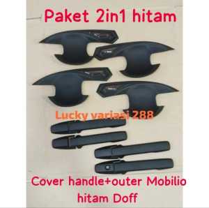 Paket Cover Handle Hendle Gagang Pintu + Outer +  Tank Cover Mobilio Hitam & Chrome