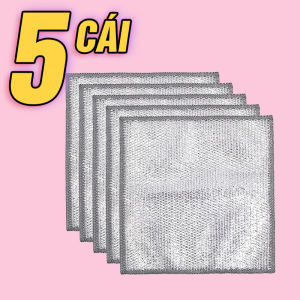 Bộ 5 Miếng Lau Nồi Bếp Bát 2 Lớp Khăn Lau Bếp Sợi Kim Loại RQN2610 - requane