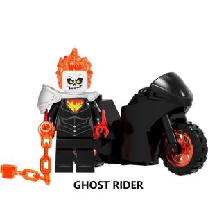 8 Pcs Hot Movie Ghost Rider Mini สร้างรูปร่างตกแต่งคอลเลกชัน เล่นบล็อค พร้อมอุปกรณ์เสริม เด็ก Opp