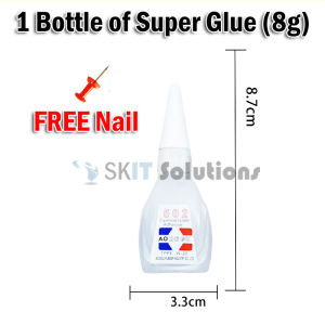 【SKIT SG】502 Super Glue Cyanoacrylate Adhesive Strong Fast Bonding Multi-Purpose Glue – Quick Dry 10 Seconds for Metal Plastic Leather Wood Ceramic Rubber Glass Household Office Industrial DIY Repair Tools Durable Strong Adhesive Solution