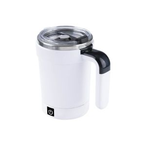RANG with Straw Automatic ic Stirring Mug 380ML Rechargeable Stirring Cup Mixer High Quality Stainless Steel Electric Mixing Coffee Mug Office