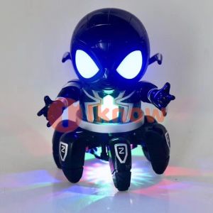 I know Cool Spider Robot with Six Paws -Colorful Lights Music Move Dancing - for Kids Ages 3 & Up (red/black)