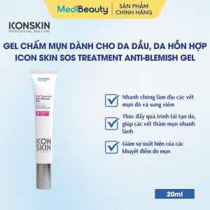 Gel chấm mụn dành cho da dầu da hỗn hợp Icon Skin SOS Treatment Anti-Blemish Gel