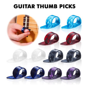 Guitar Thumb/Index Finger Picks for Acoustic Guitar Banjo Ukulele - Celluloid Guitar Flat Thumbpicks Practical gifts for any guitar or bass player