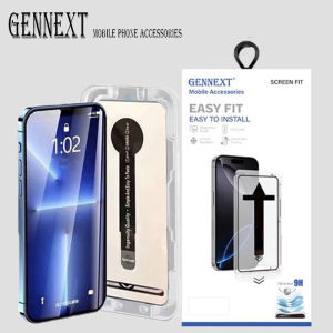 GENNEXT Superfit Tempered Glass Dust iPhone 15 15plus 15pro 15promax plus pro max full screen guard anti gores
