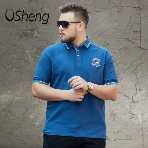 VSheng M To 6XL Plus Size Polo T Shirt For Men Big Size Elasticity Collar Short Sleeve Oversized Soft Tops