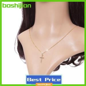 bashijian Simple Fashion Cross Pendant Clavicle Chain Cross Dangle Necklace Punk Hip Hop Jewelry For Men Women Gift
