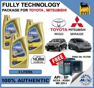 ENI I-SINT PROTECTION 10W-40 API SP 3 liters for TOYOTA WIGO MITSUBISHI MIRAGE - FULLY SYNTHETIC