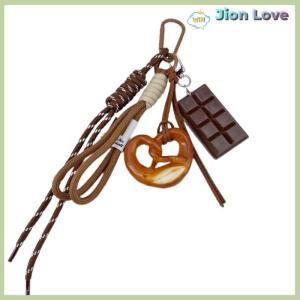 Jion Love Braided Rope Bag Pendant Alkaline Water Bread Keychain Pendant Cute Bag Pendant Chocolate Pendant