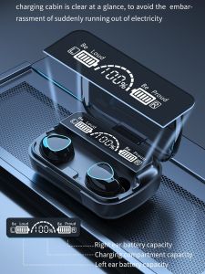 SUPERMARKET IMPORT EKSPORT Earbuds Bluetooth Full Bass Earbuds TWS bluetooth M10 In Ear Headset Bluetooth Full Bass Stereo with Power Bank Mikrofon Bawaan TWS Noise Reduction Earphone Wireless IPX7 Waterproof Headphone Henset Bloetooth Sport