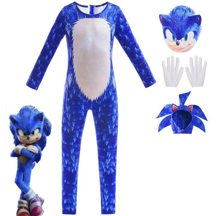 Sonic The Hedgehog Costume Anime Game Hedgehog Jumpsuit Cospaly dengan ...