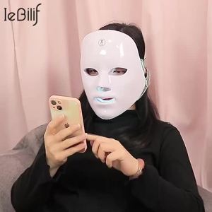 7 Colors LED Facial Mask With Neck Red Light Therapy Mask For Skin Tightening Lifting Anti-aging Bio-Light Beauty Whitening Home-Auto Pro Zone