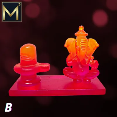 Colorful Ganesha With Shiva Lingam/Home Deco/Car Dashboard/Pooja/Gift/MC215
