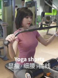 NEW-Stretch Womens Sports Short-sleeved T-shirt Gym Running Yoga Wear Womens Top